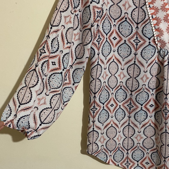 Ivanka Trump 3/4 Sleeve Blouse Popover Stretch Top V Neck Women's Size M - Picture 6 of 12